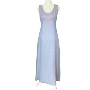 Vintage Jordan Fashions Periwinkle Blue Chiffon Empire Waist Maxi Dress 5/6 90s
